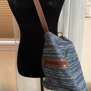 Blue Weave Cross body purse